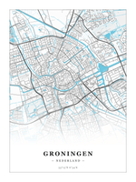 Steden poster Groningen - Water - Zonder lijst