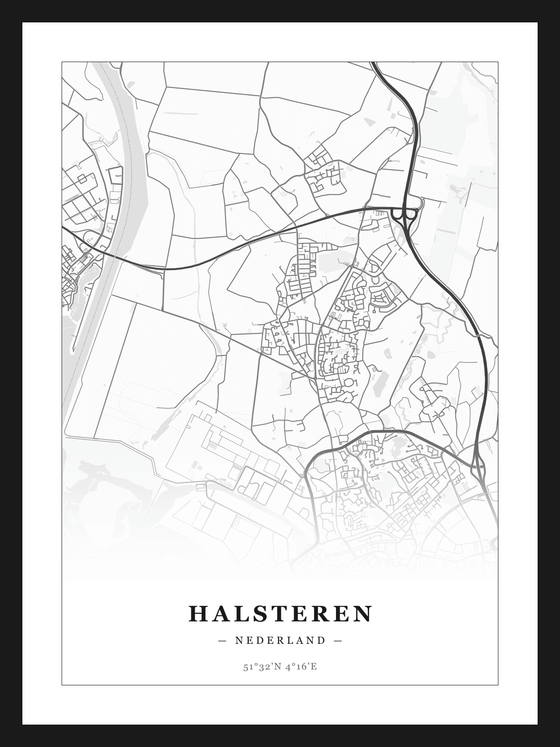 Steden poster Halsteren - Klassiek