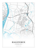 Steden poster Halsteren - Water - Zonder lijst