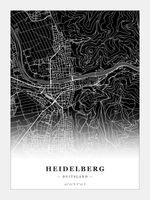 Steden poster Heidelberg - Donker - Zonder lijst