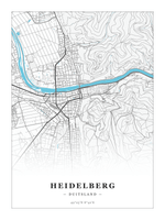 Steden poster Heidelberg - Water - Zonder lijst