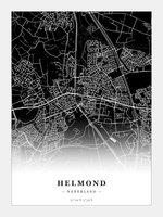 Steden poster Helmond - Donker - Zonder lijst