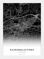 Steden poster Kaiserslautern - Donker - Zonder lijst