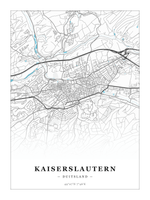 Steden poster Kaiserslautern - Water - Zonder lijst