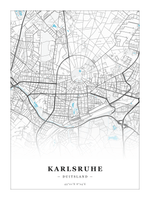 Steden poster Karlsruhe - Water - Zonder lijst