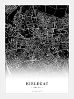 Steden poster Kielegat (Breda) - Donker - Zonder lijst