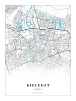 Steden poster Kielegat (Breda) - Water - Zonder lijst