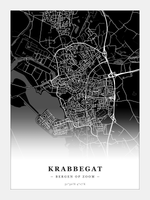 Steden poster Krabbegat (Bergen op Zoom) - Donker - Zonder lijst
