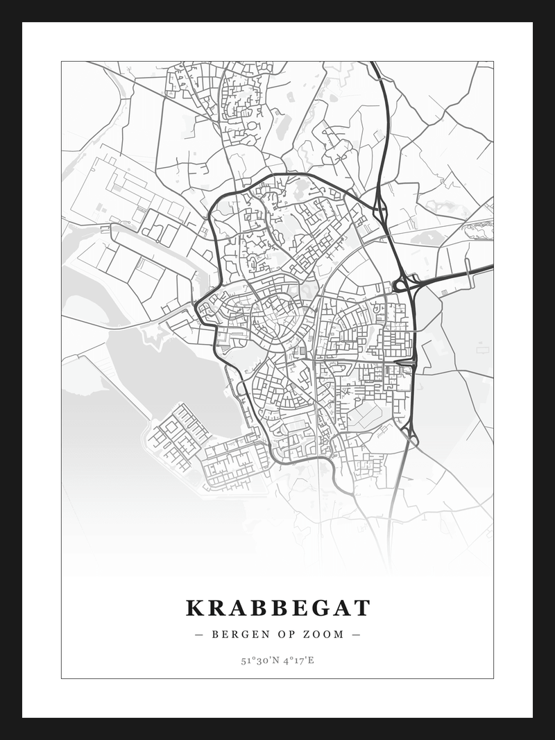 Steden poster Krabbegat (Bergen op Zoom) - Klassiek