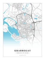 Steden poster Krabbegat (Bergen op Zoom) - Water - Zonder lijst