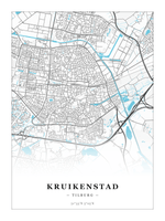 Steden poster Kruikenstad (Tilburg) - Water - Zonder lijst