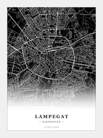 Steden poster Lampegat (Eindhoven) - Donker - Zonder lijst