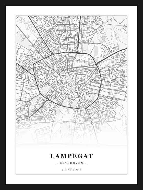 Steden poster Lampegat (Eindhoven) - Klassiek
