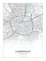 Steden poster Lampegat (Eindhoven) - Water - Zonder lijst