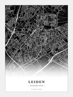 Steden poster Leiden - Donker - Zonder lijst