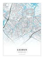 Steden poster Leiden - Water - Zonder lijst