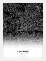 Steden poster London - Donker - Zonder lijst
