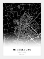 Steden poster Middelburg - Donker - Zonder lijst