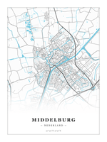 Steden poster Middelburg - Water - Zonder lijst