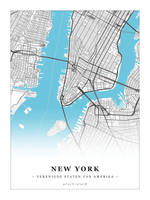 Steden poster New York - Water - Zonder lijst