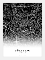 Steden poster Nürnberg - Donker - Zonder lijst