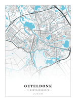 Steden poster Oeteldonk ('s-Hertogenbosch) - Water - Zonder lijst