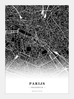 Steden poster Parijs - Donker - Zonder lijst