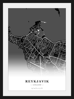 Steden poster Reykjavik - Donker