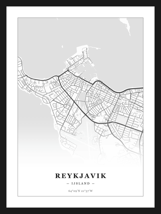 Steden poster Reykjavik - Klassiek