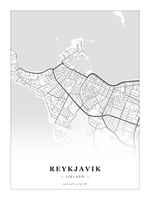 Steden poster Reykjavik - Klassiek - Zonder lijst
