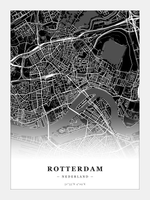 Steden poster Rotterdam - Donker - Zonder lijst