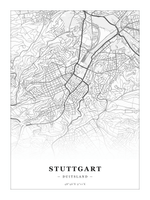 Steden poster Stuttgart - Klassiek - Zonder lijst