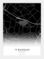 Steden poster 't Kleigat (Fijnaart) - Donker - Zonder lijst