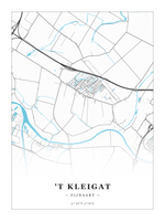 Steden poster 't Kleigat (Fijnaart) - Water - Zonder lijst