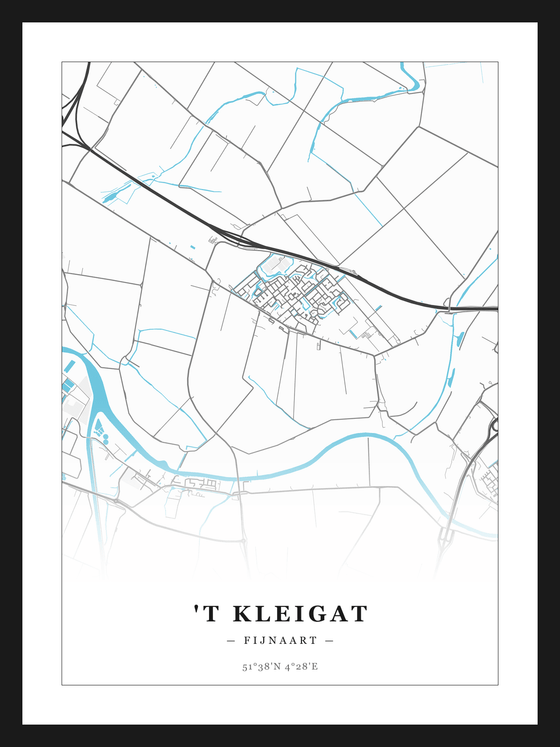 Steden poster 't Kleigat (Fijnaart)