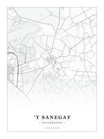 Steden poster 't Sanegat (Huijbergen) - Klassiek - Zonder lijst