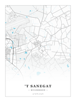 Steden poster 't Sanegat (Huijbergen) - Water - Zonder lijst