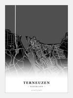Steden poster Terneuzen - Donker - Zonder lijst