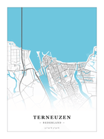 Steden poster Terneuzen - Water - Zonder lijst