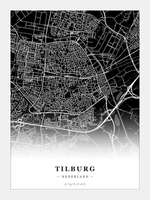 Steden poster Tilburg - Donker - Zonder lijst