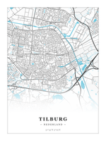 Steden poster Tilburg - Water - Zonder lijst