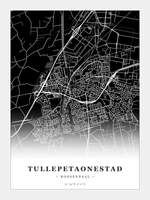 Steden poster Tullepetaonestad (Roosendaal) - Donker - Zonder lijst