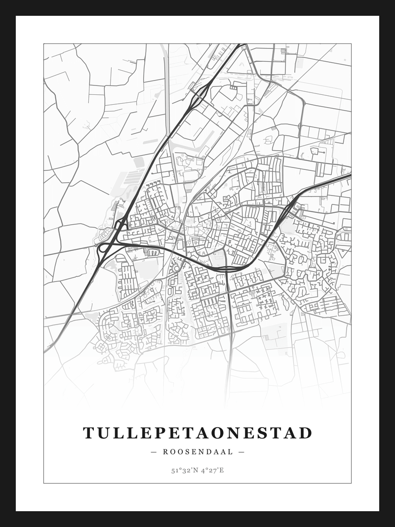 Steden poster Tullepetaonestad (Roosendaal) - Klassiek