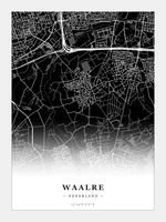 Steden poster Waalre - Donker - Zonder lijst