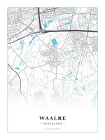 Steden poster Waalre - Water - Zonder lijst