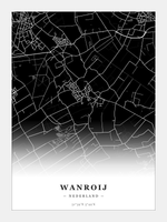 Steden poster Wanroij - Donker - Zonder lijst