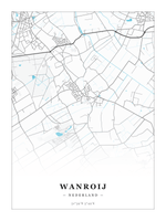 Steden poster Wanroij - Water - Zonder lijst