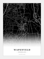 Steden poster Wapenveld - Donker - Zonder lijst