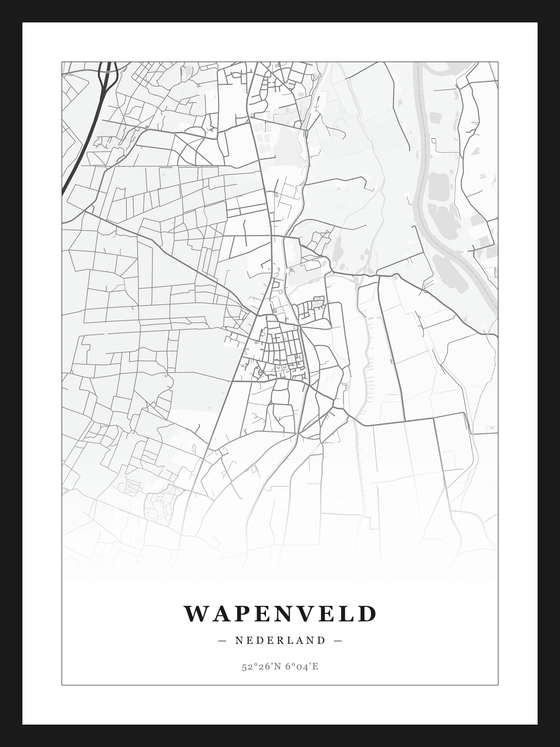 Steden poster Wapenveld - Klassiek