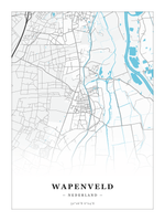 Steden poster Wapenveld - Water - Zonder lijst